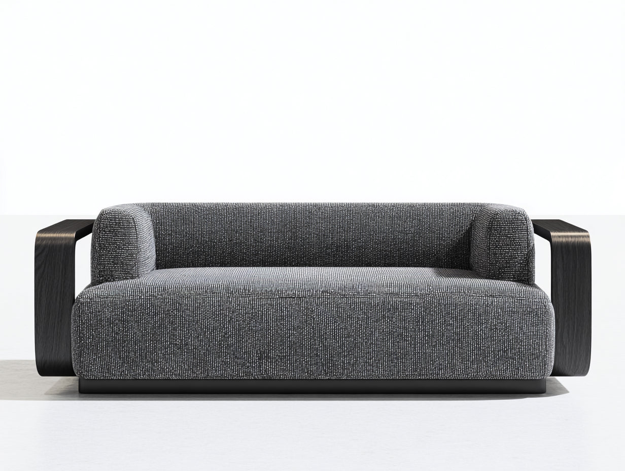 Sofás 2 plazas tapizado 180x82x72 cm - gris oscuro-negro - estilo moderno para salón