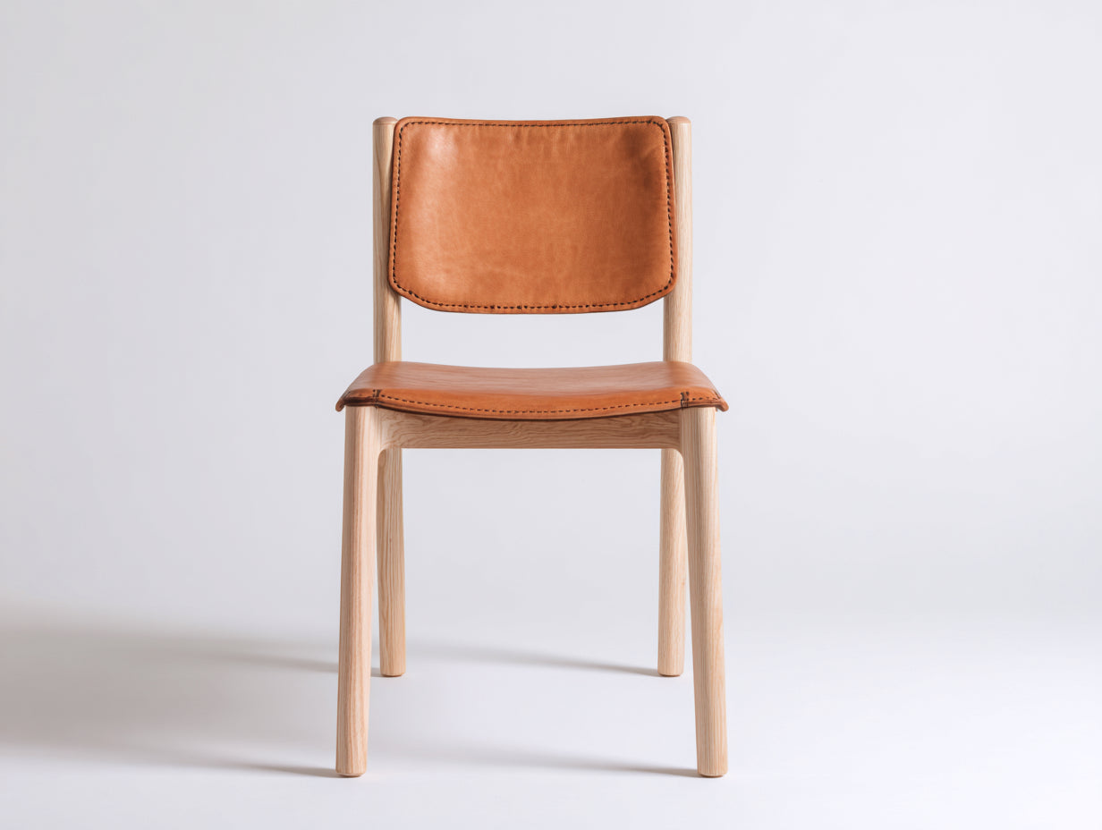 Sillas de comedor cuero sintético 48x52x80 cm - marrón - diseño de madera para comedor