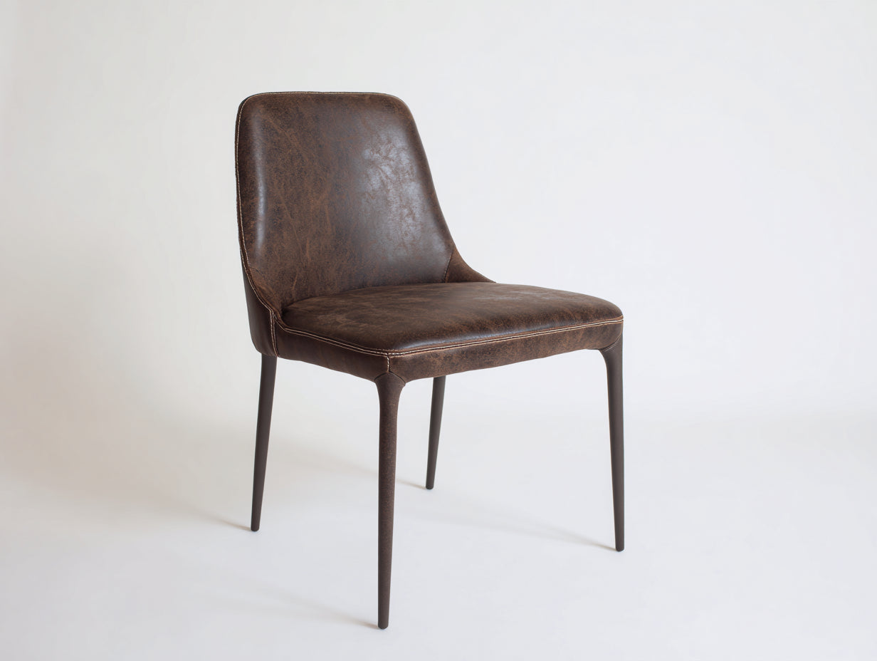 Sillas de comedor tapizadas 52x58x86 cm - marrón oscuro - estilo industrial para comedor