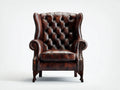 Sillones cuero 85x82x105 cm - marrón oscuro - diseño clásico para salón
