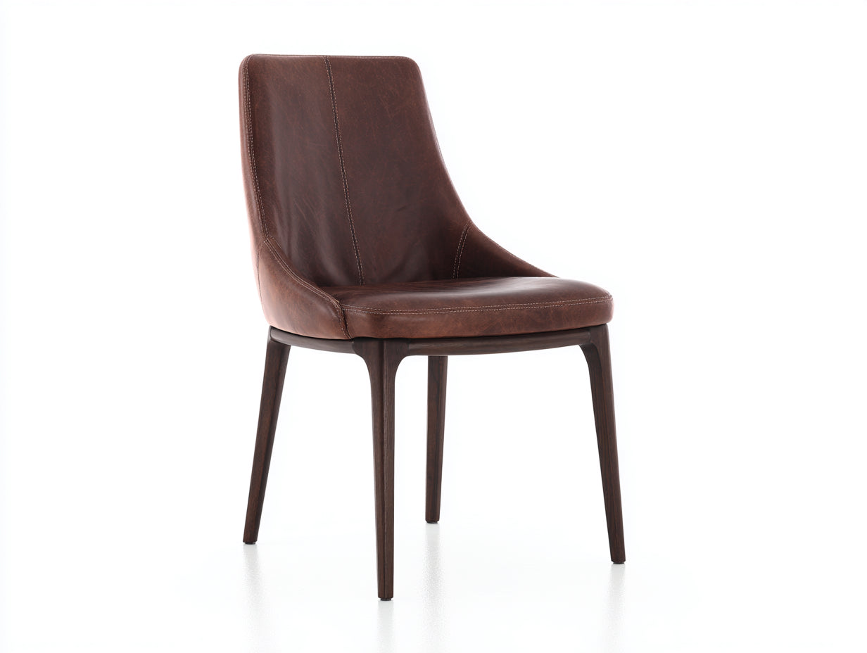 Sillas de comedor tapizado efecto cuero 50x58x88 cm - marrón oscuro - diseño moderno para comedor