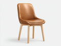 Silla de comedor tapizada con patas de madera 54x58x86 cm - marrón claro-natural - estilo moderno