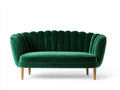 Sofás 2 plazas de terciopelo 180x82x78 cm - verde - patas de madera - estilo moderno para salón