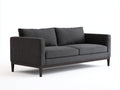 Sofá 2 plazas de tela gris con patas de madera 195x86x82 cm - gris oscuro-marrón - diseño moderno