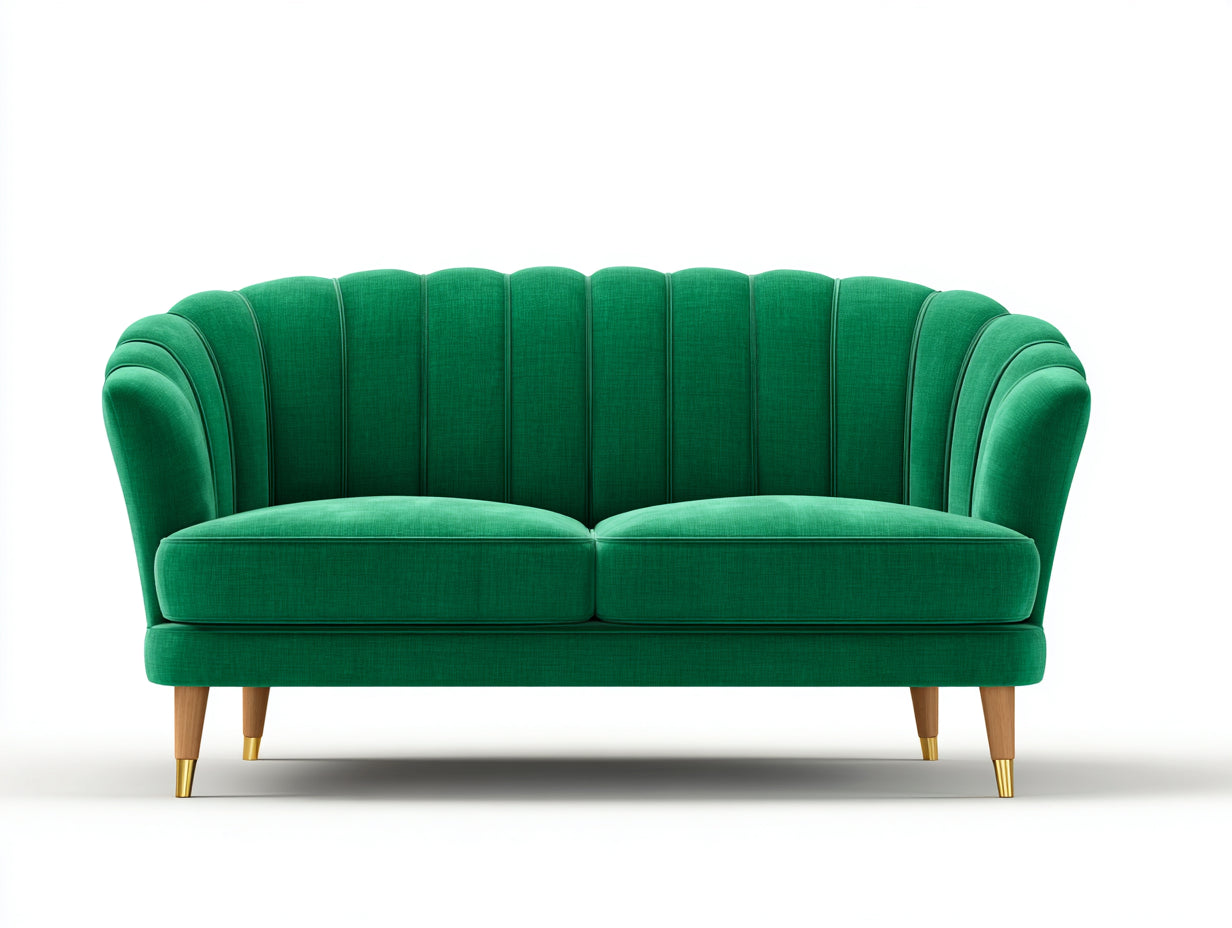 Sofás 2 plazas tapizado 180x85x82 cm - verde - estilo glamuroso para salón