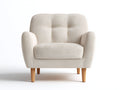 Sillones tapizados 82x78x86 cm - beige - patas de madera - estilo moderno para salón