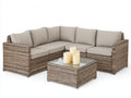Sofás de exterior ratán sintético 245x245x78 cm - beige-marrón claro - conjunto esquinero para jardín