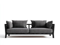 Sofás 2 plazas de madera y tela 180x82x78 cm - negro-gris - estilo moderno para salón