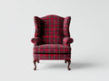 Sillones tela 88x86x108 cm - rojo-negro - diseño orejero para salón