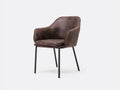 Sillas de comedor tapizado efecto cuero 56x61x82 cm - marrón oscuro - diseño envolvente para comedor