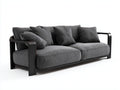 Sofás 2 plazas tela 185x92x78 cm - gris-negro - diseño moderno para salón