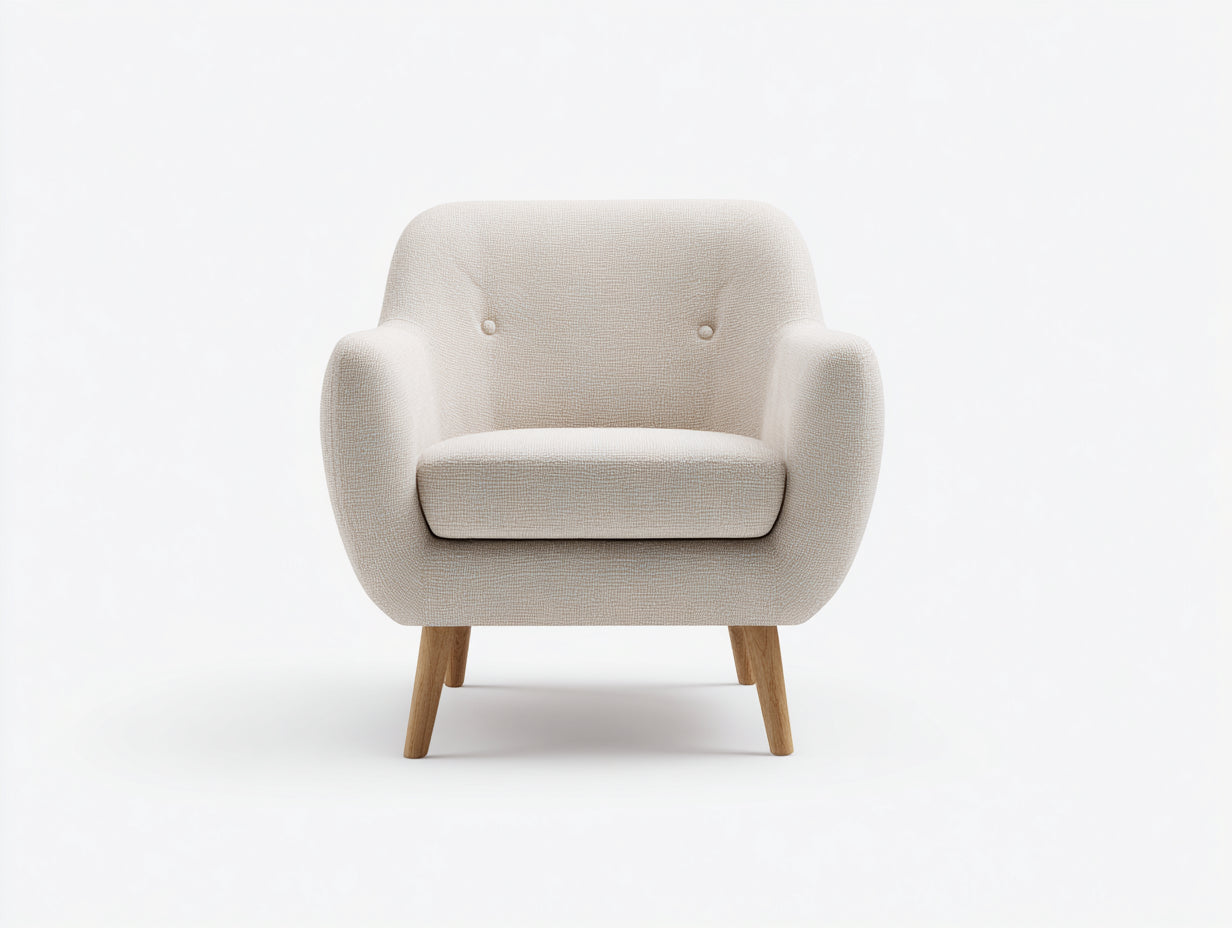 Sillones tapizado de tela 78x76x82 cm - beige - diseño moderno para salón