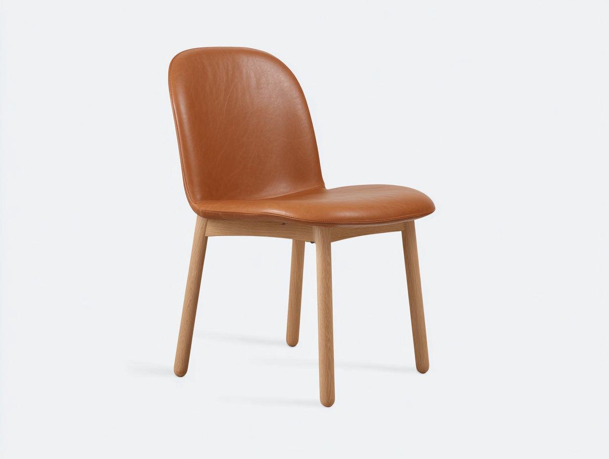 Sillas de comedor tapizado efecto cuero 48x55x84 cm - marrón - diseño moderno para comedor