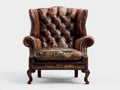 Sillones tapizados 92x88x98 cm - marrón oscuro - estilo clásico capitoné para salón
