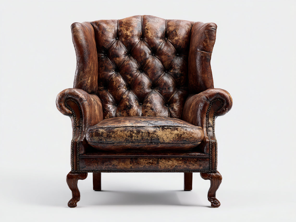 Sillones tapizados 92x88x98 cm - marrón oscuro - estilo clásico capitoné para salón