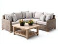 Sofás de exterior ratán 260x260x78 cm - marrón-beige - diseño modular para jardín