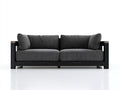 Sofás 2 plazas de madera y tela 180x82x78 cm - gris oscuro-negro - estilo moderno para salón