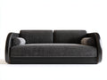 Sofás 2 plazas tapizado de tela 170x82x72 cm - gris oscuro-negro - diseño moderno para salón